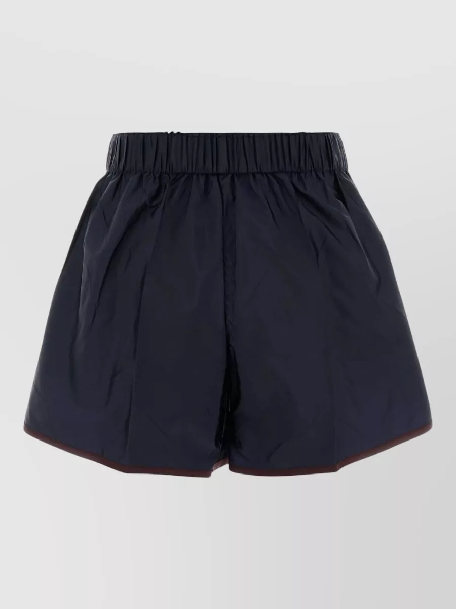 Prada Re-nylon Pleated Shorts Short Length In Blue