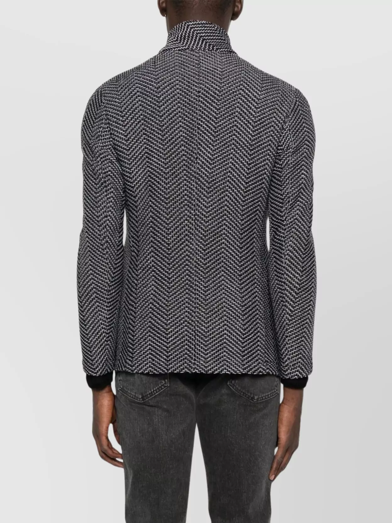 Emporio Armani Textured Fabric Blazer Featuring Front Pockets