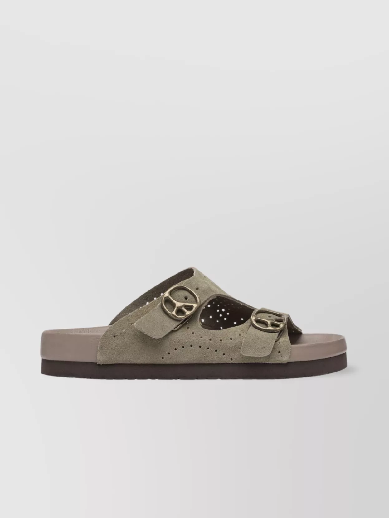 Needles Perforated Open Toe Flat Sole Sandals