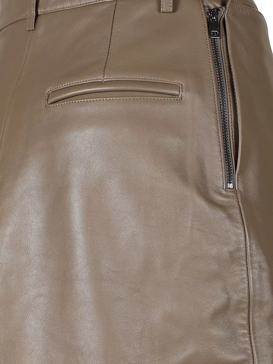 Victoria Beckham Leather A-Line Skirt