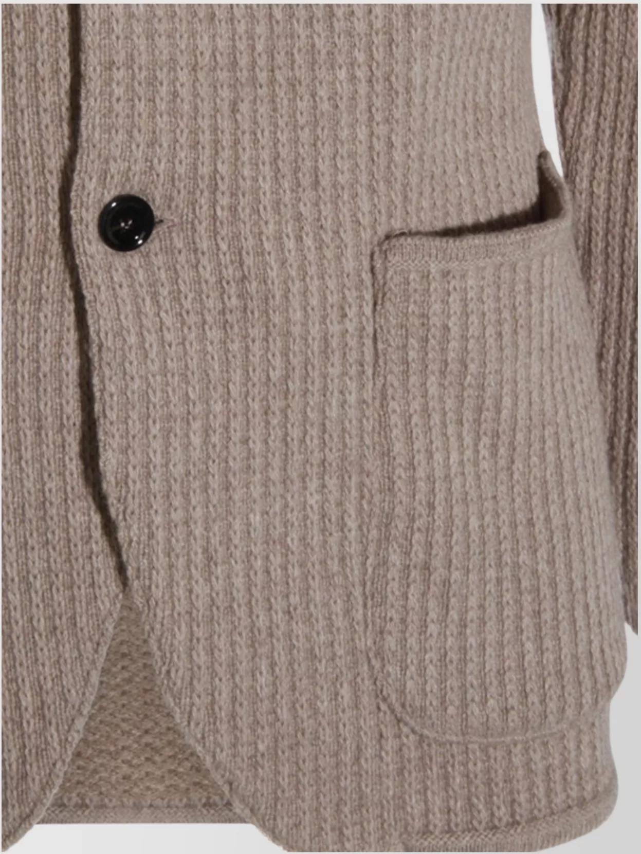 Lardini Crewneck Sweater With Front Pockets And Lapel Collar In Multi