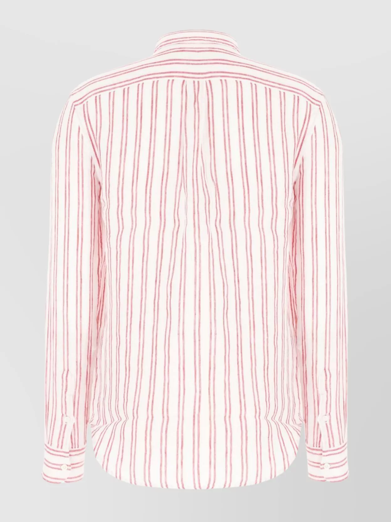 Polo Ralph Lauren Linen Shirt With Striped Pattern And Collared Neck In Pink