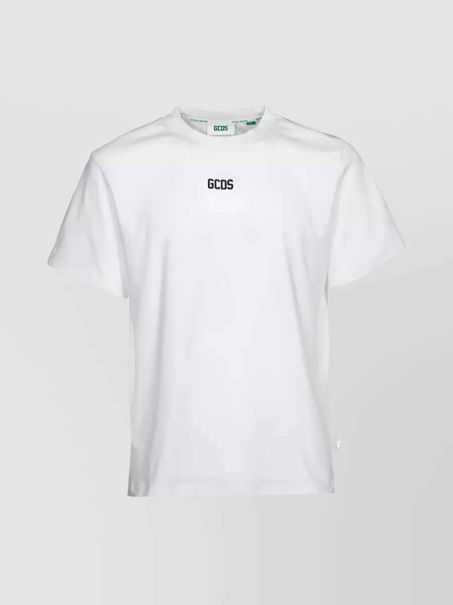 Shop Gcds Cotton Logo Print Crew-neck T-shirt In White