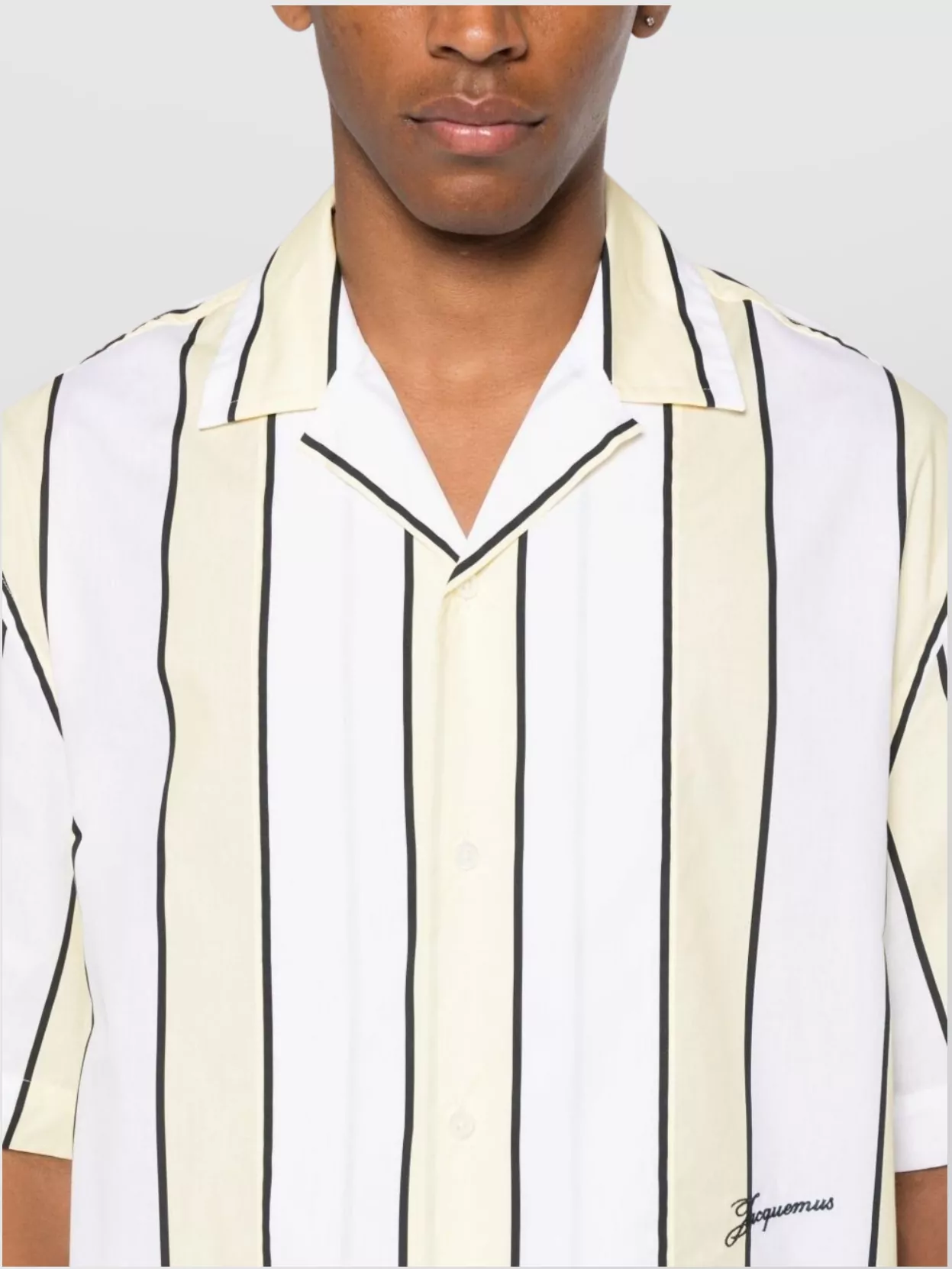 Jacquemus Jean Striped Camp Collar Shirt