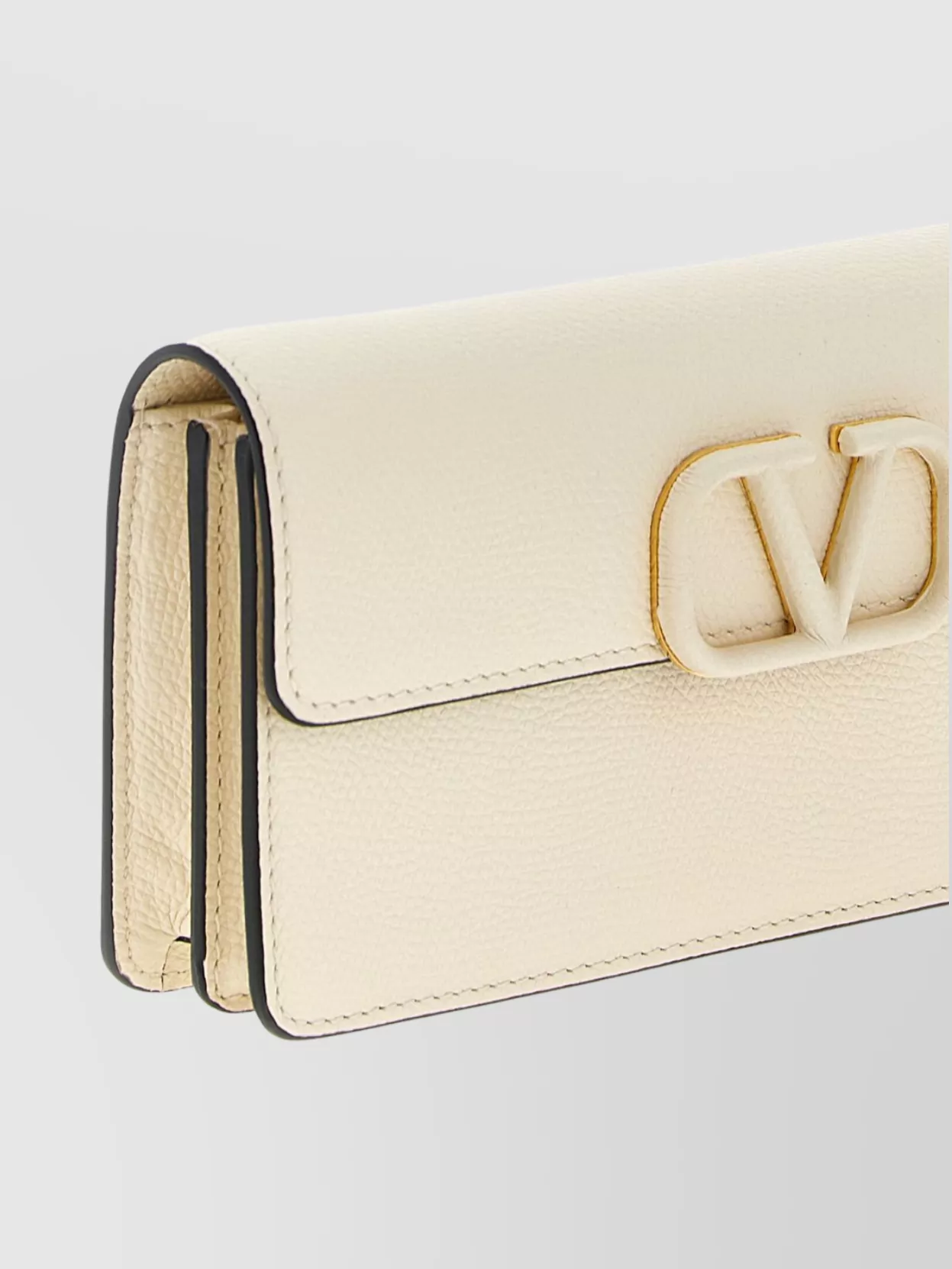 Valentino Garavani Chain Wallet Vlogo Signature Textured Leather