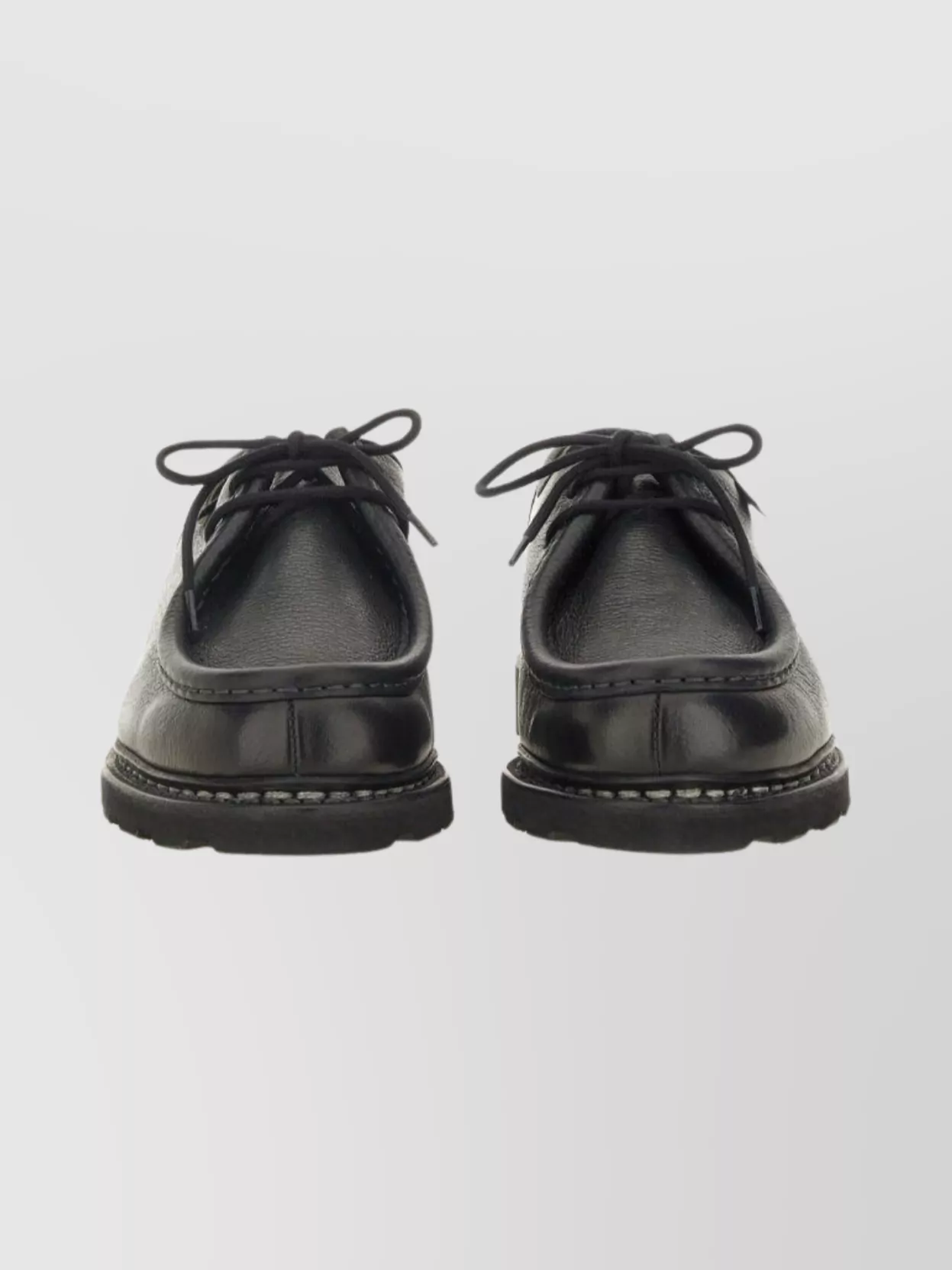 Paraboot Round Toe Lace-Up Shoes With Textured Sole