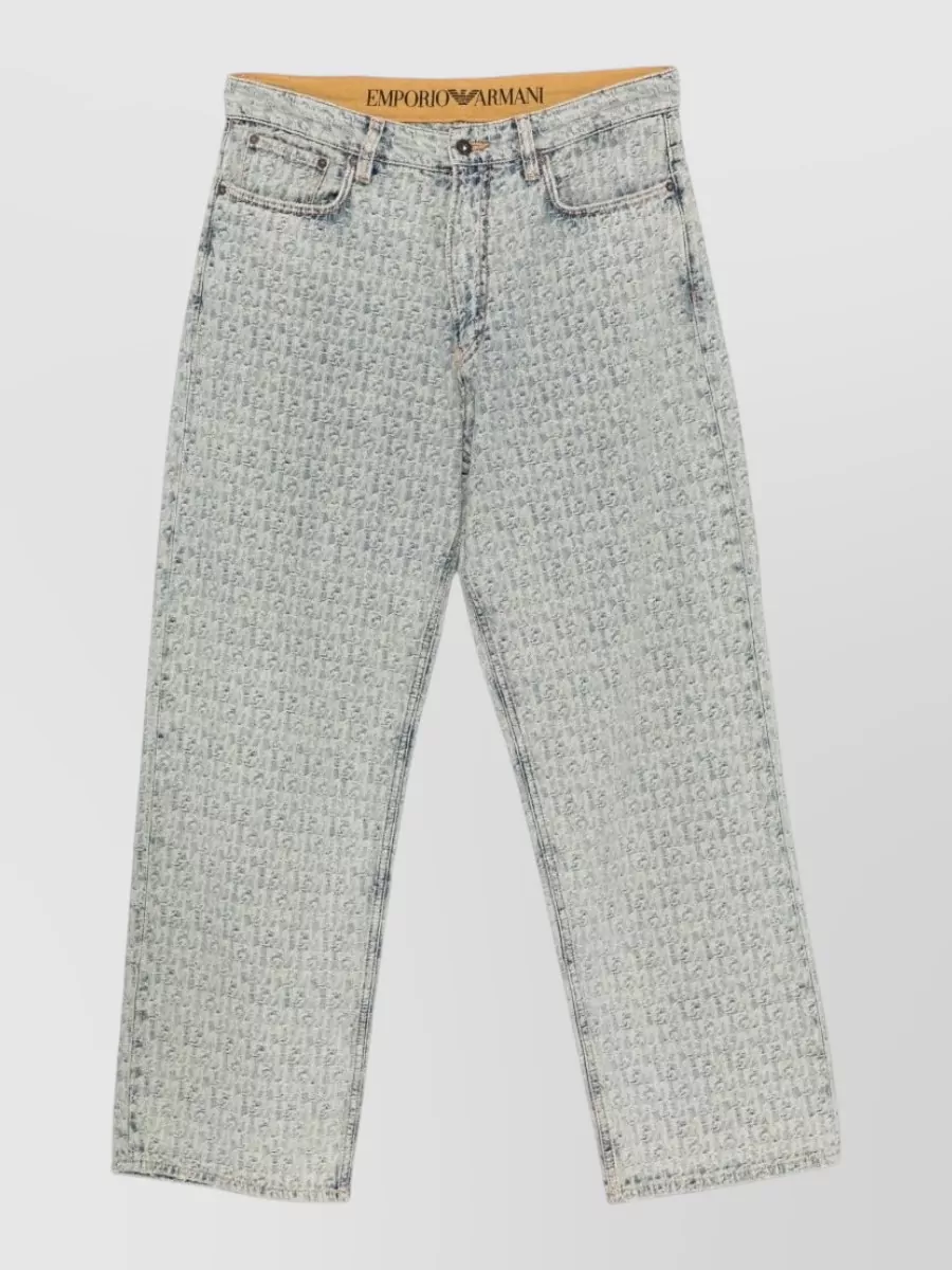 Emporio Armani monogram-print denim jeans