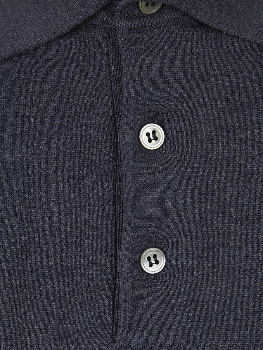 Lardini Mens Shirt Polo Collar Ribbed Cuffs