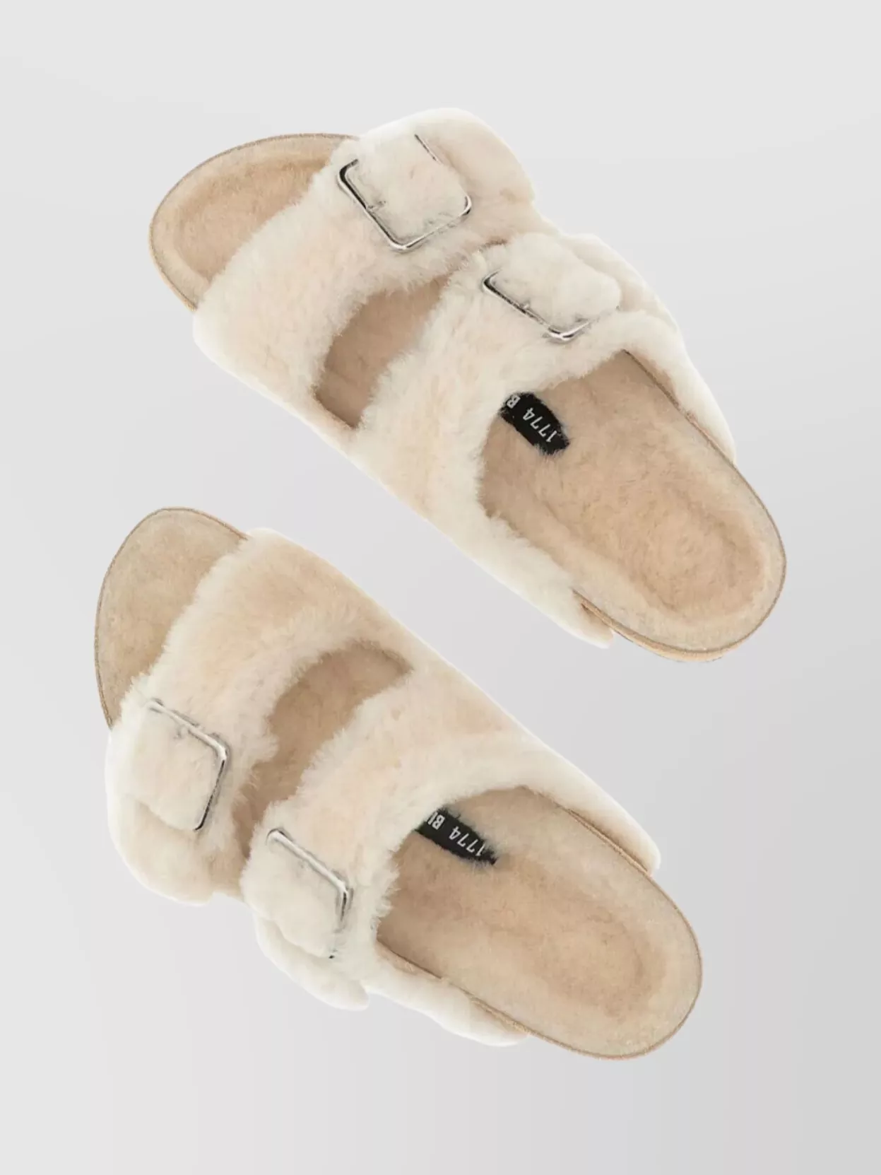 Birkenstock 1774 Shearling Open Toe Flat Sandals In Multi