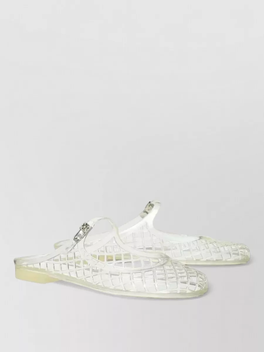 Tory Burch Transparent Perforated Flat Mules