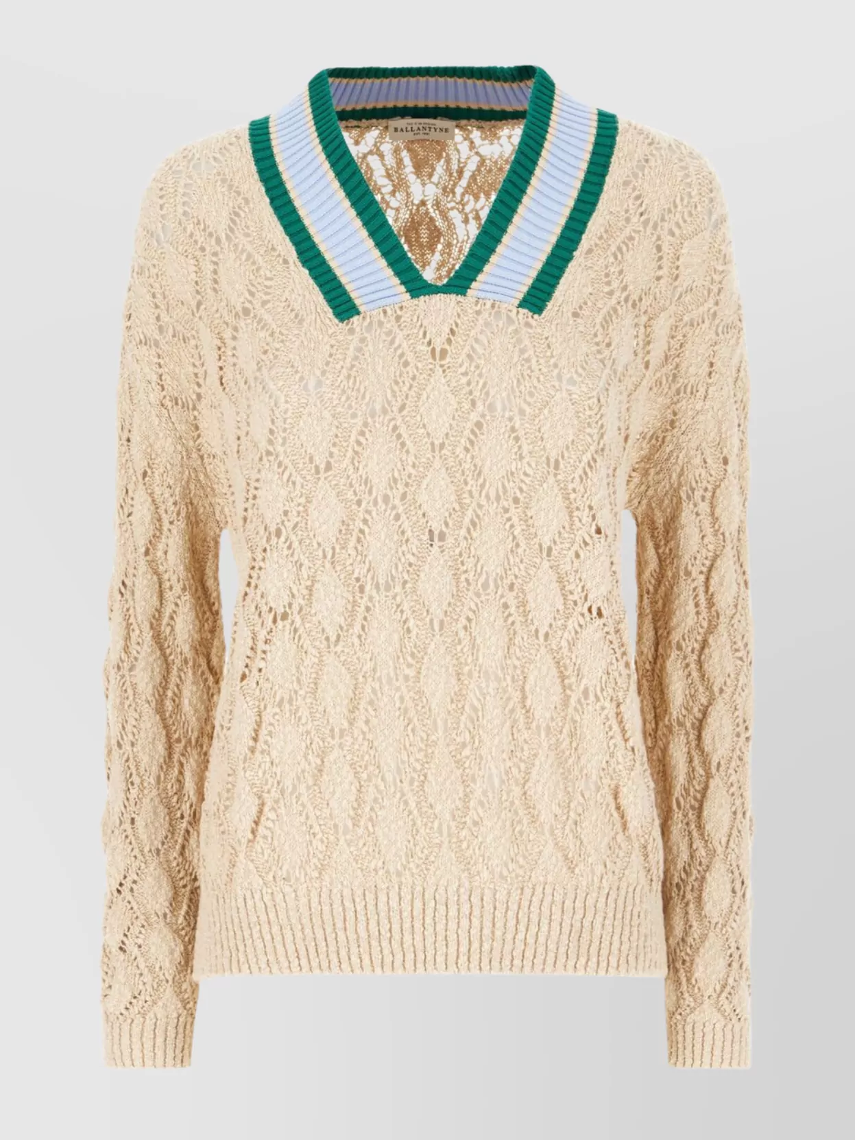 Ballantyne Cable Knit V-neck Sweater