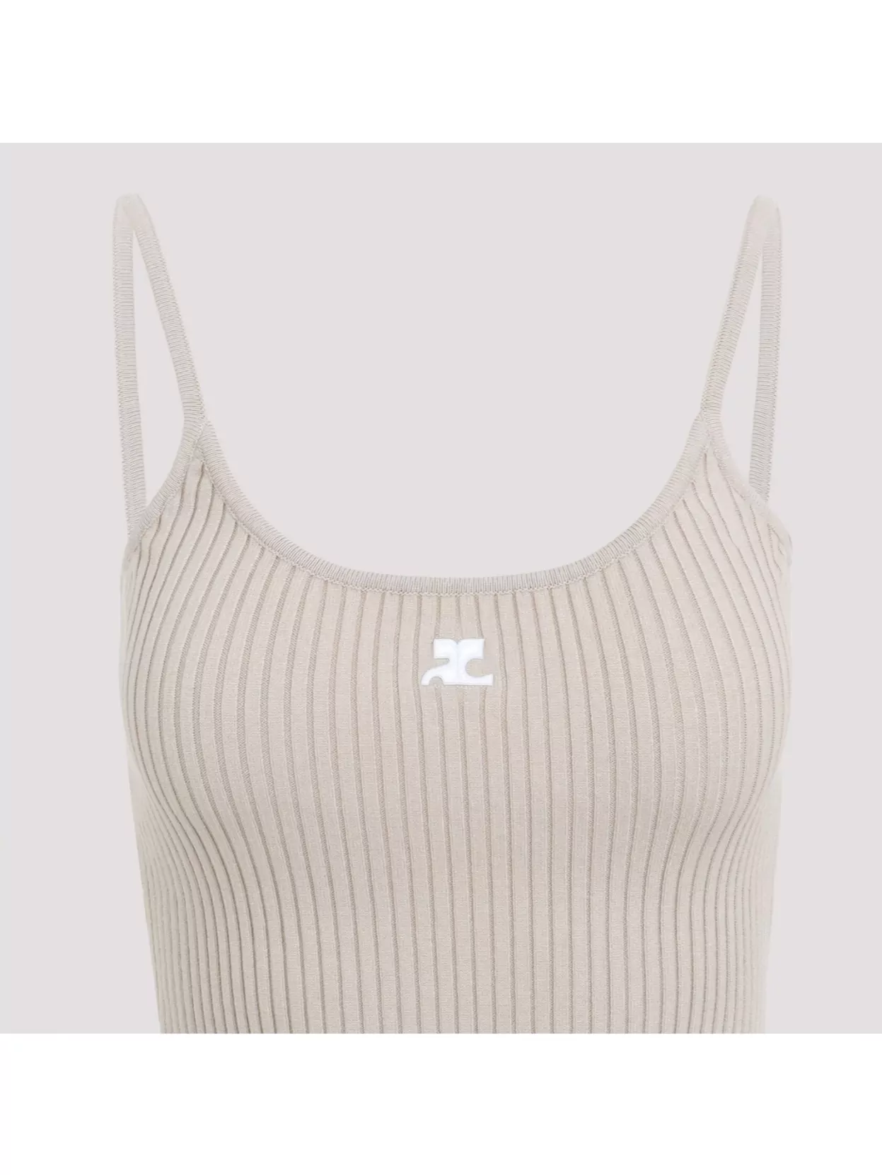 Courrèges Reedition Knit Tank Top In White