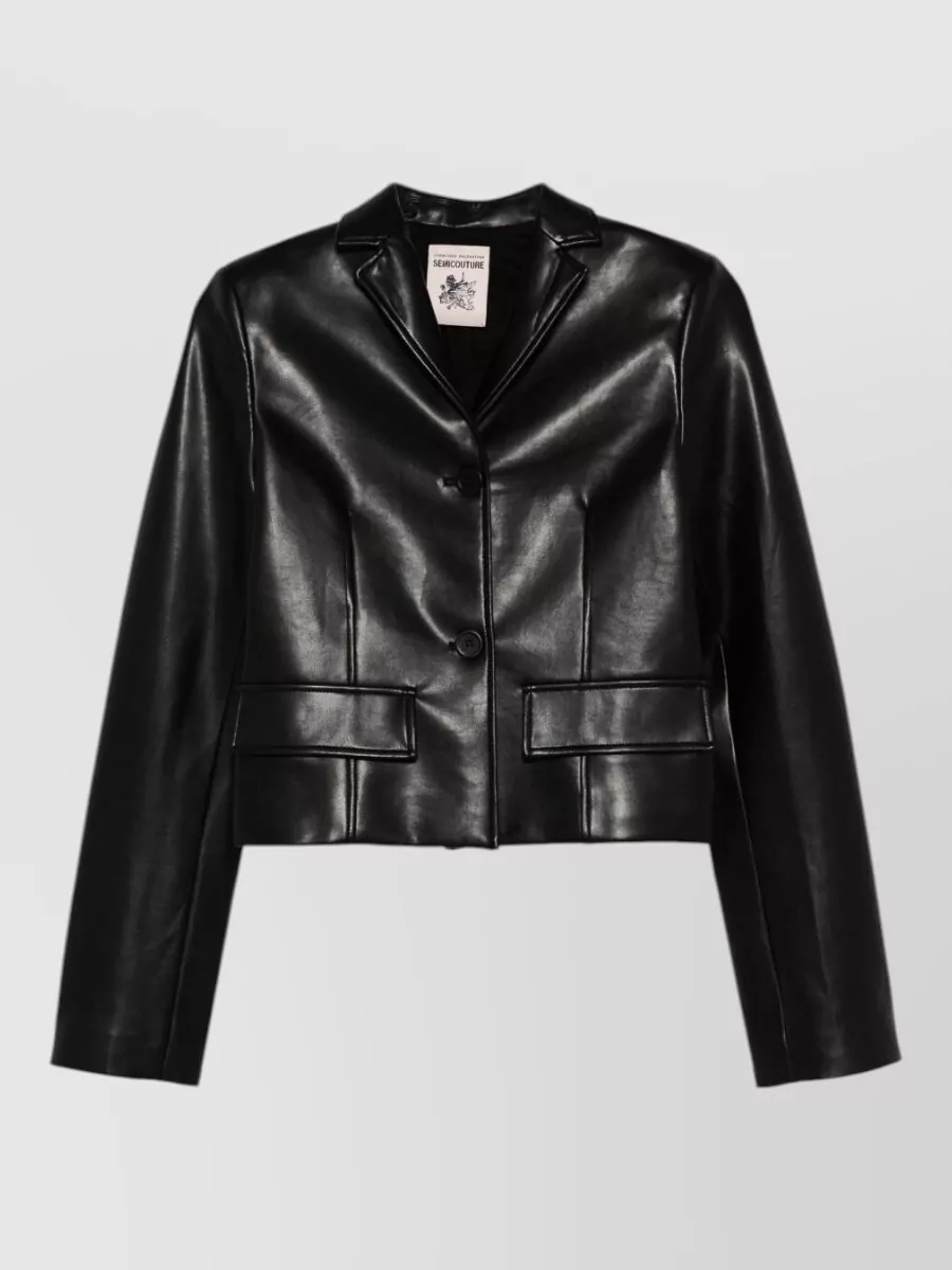 Semicouture Faux Leather Single-Breasted Jacket