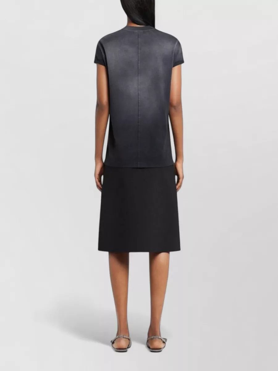 Courrèges Short Sleeve Crew Neck Nylon Silk Top