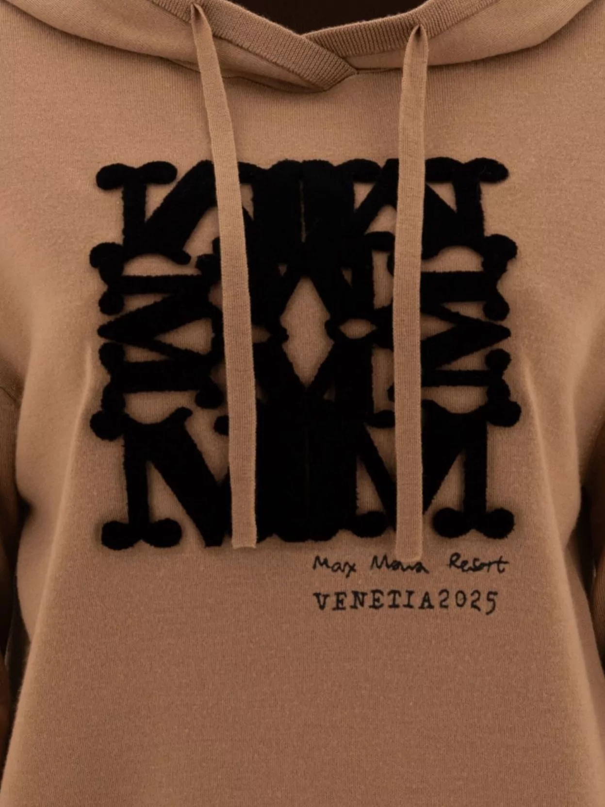 Max Mara Hooded Sweatshirt With Drawstring And Graphic Detail