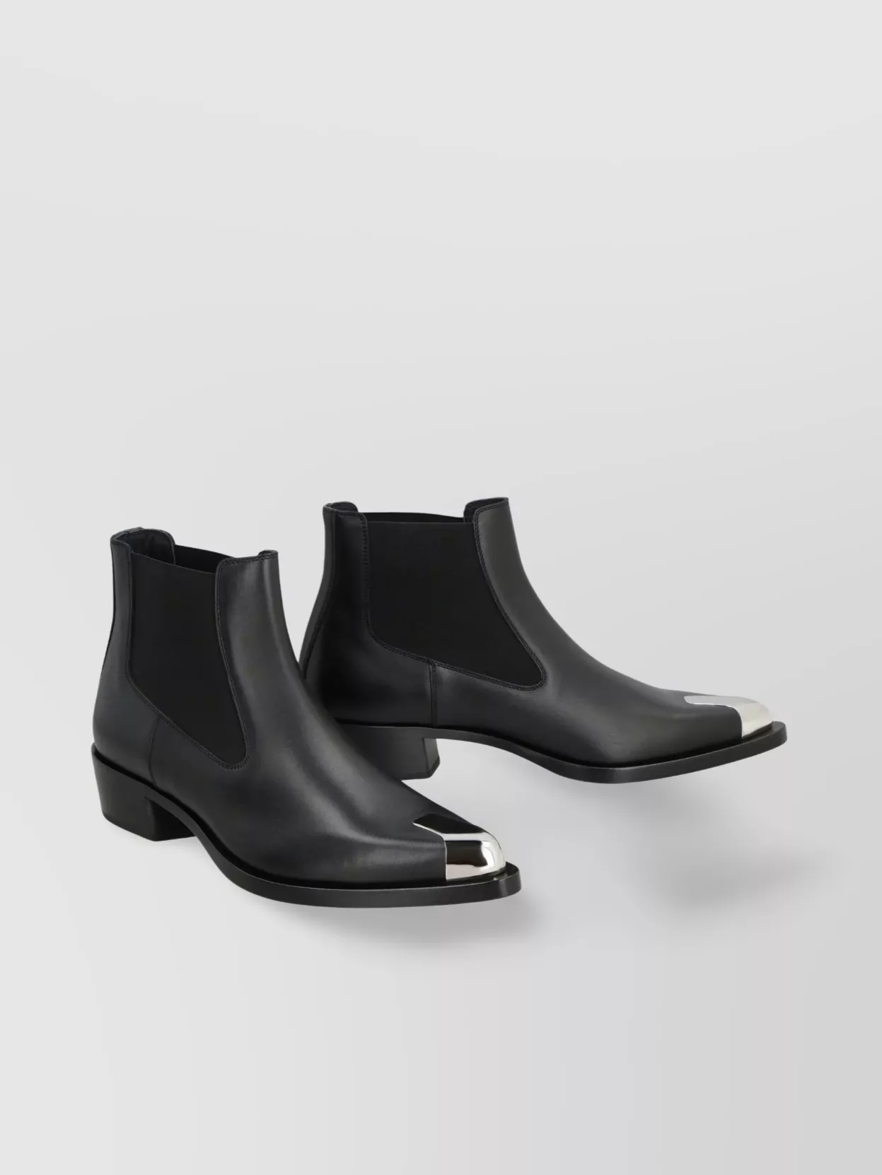 Shop Alexander Mcqueen Pointy Metallic Chelsea Boots