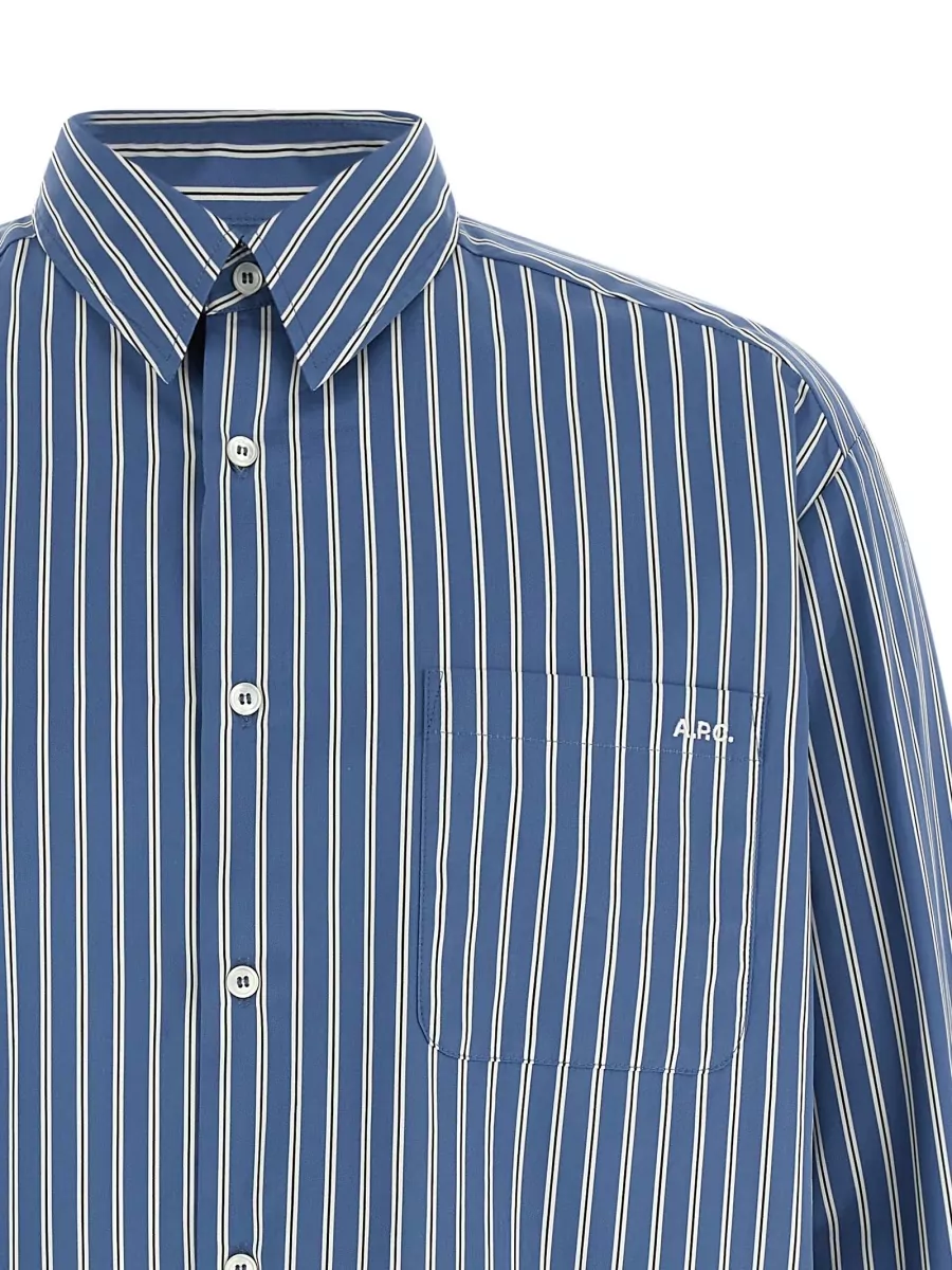 A.p.c. Malo Shirt Striped Pattern Button Down Collar