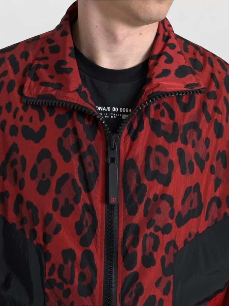Dolce&Gabbana Leopard-Print Nylon Track Jacket