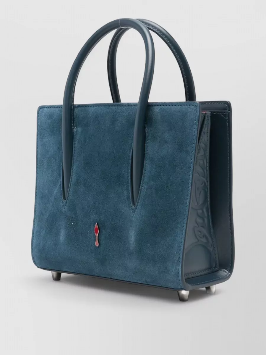 Christian Louboutin Paloma Mini Leather Tote Bag Studded Strap