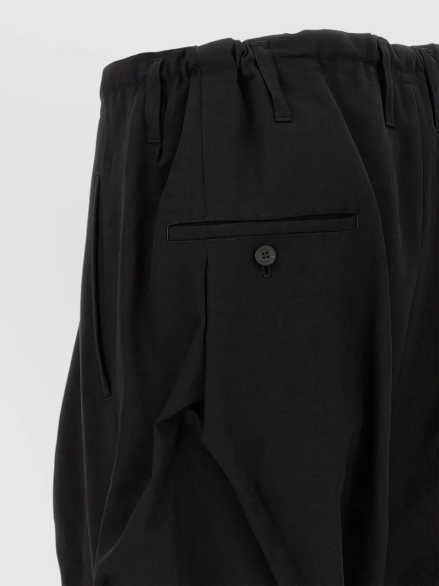 Yohji Yamamoto wool wide-leg drop-crotch trousers