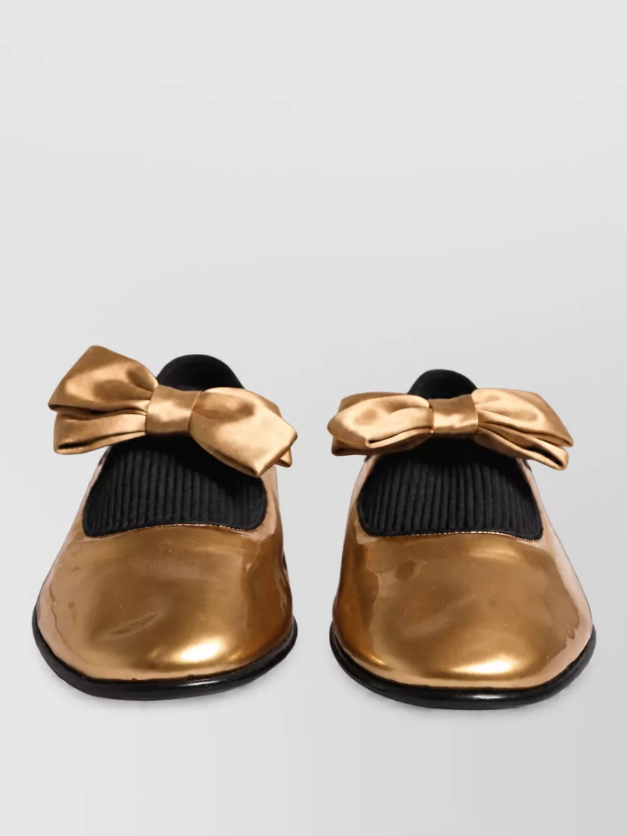 Dolce&Gabbana metallic leather ballerina flats