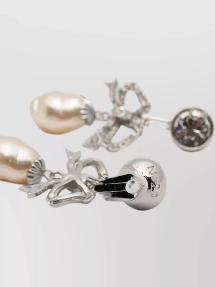 N 21 Crystal-Embellished Brooch