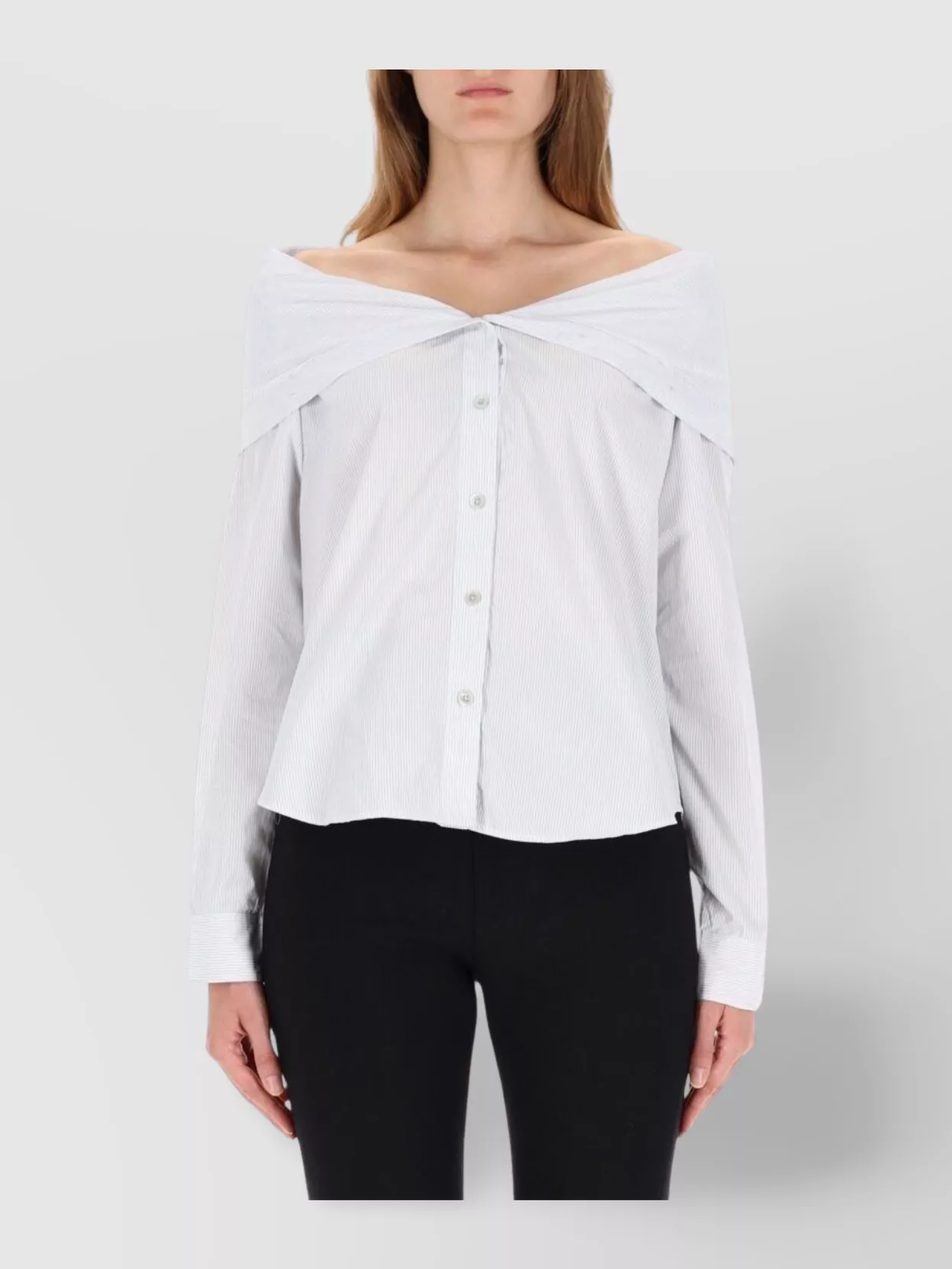 Our Legacy Off-The-Shoulder Striped Long Sleeve Top