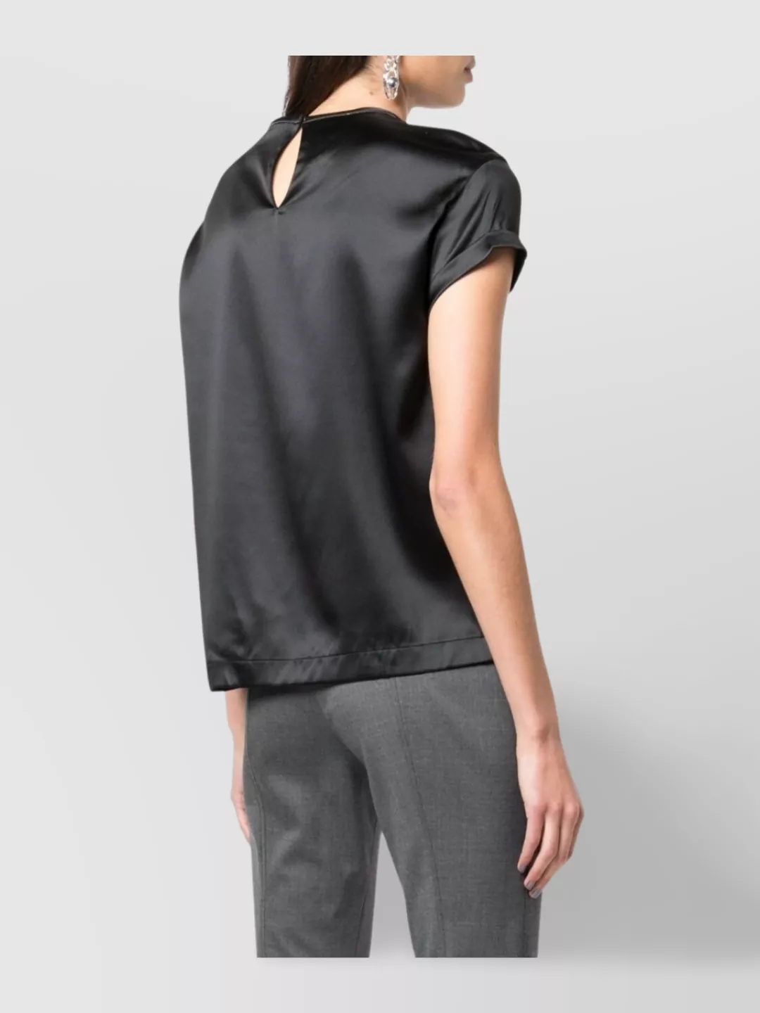 Brunello Cucinelli Sleeveless Top With Relaxed Fit And Satin