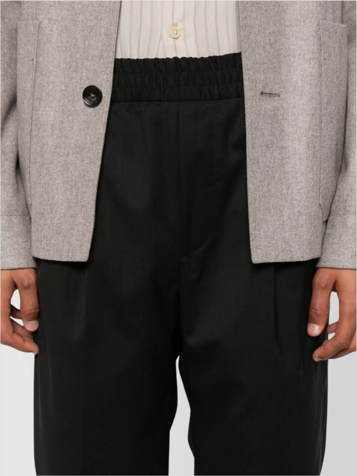 Zegna Cropped Trousers Elastic Waistband Design