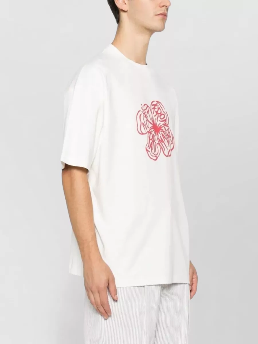 Drôle De Monsieur Hibiscus Slogan Relaxed Graphic Print T-Shirt