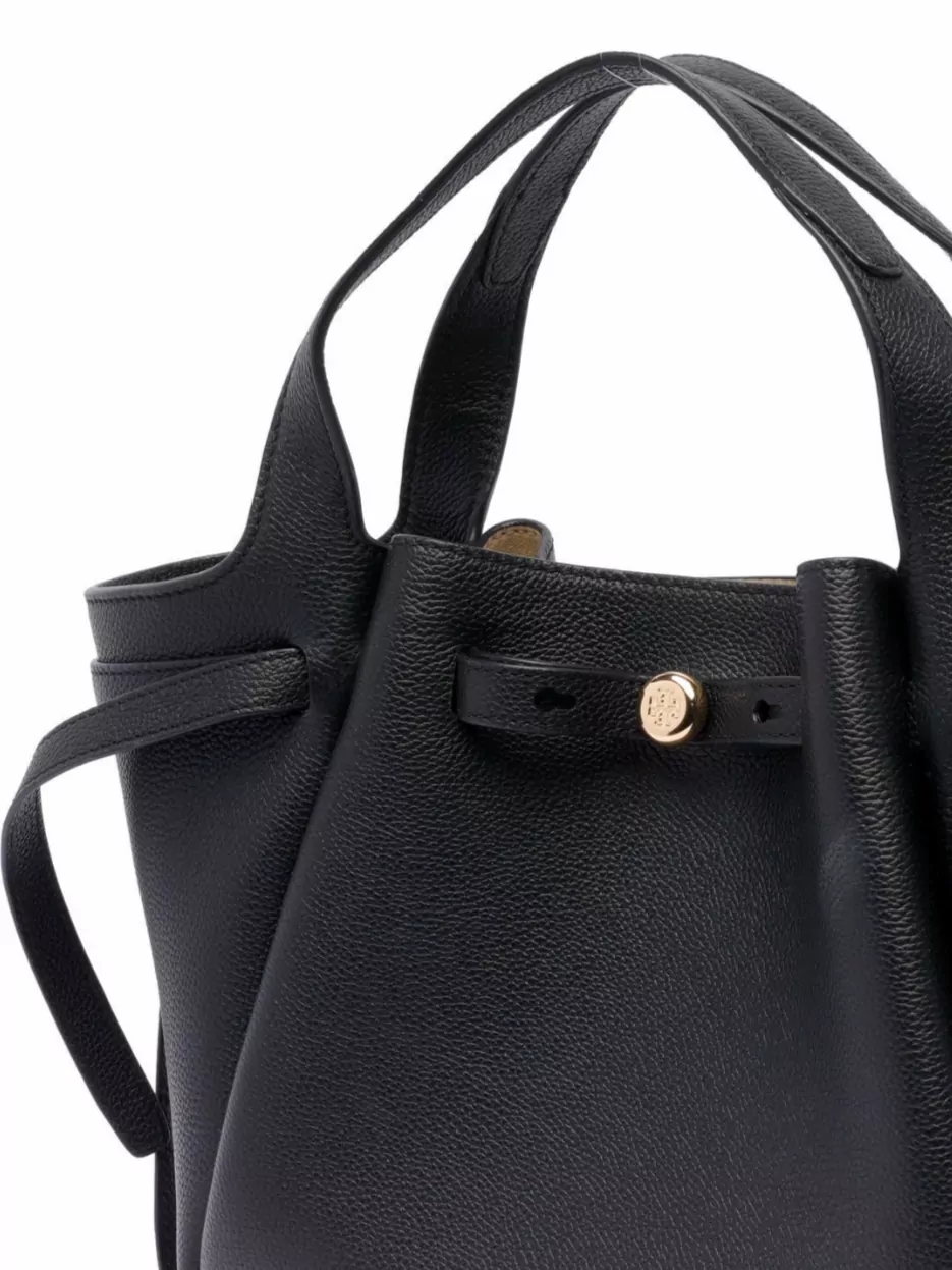 Tory Burch Structured Tote Bag Gold-tone Hardware In Black
