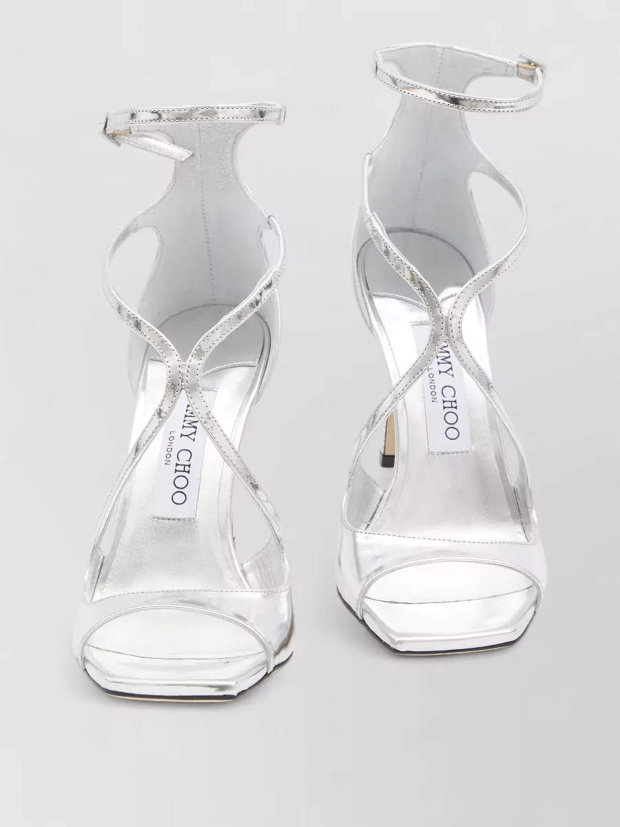 Jimmy Choo Azia 95 Cross Strap Leather Sandals