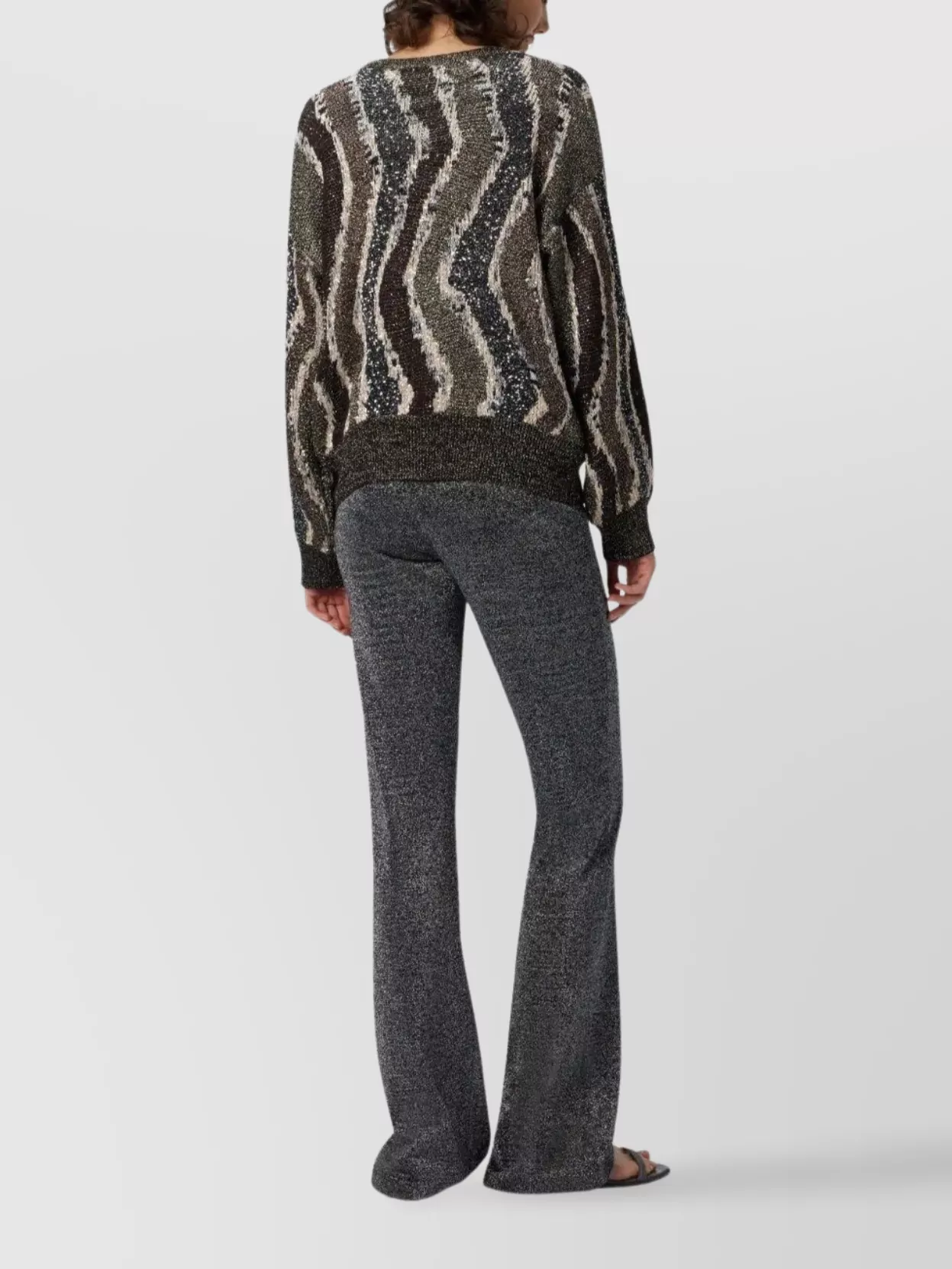 Missoni V-neck Long Sleeve Patterned Cardigan In Green