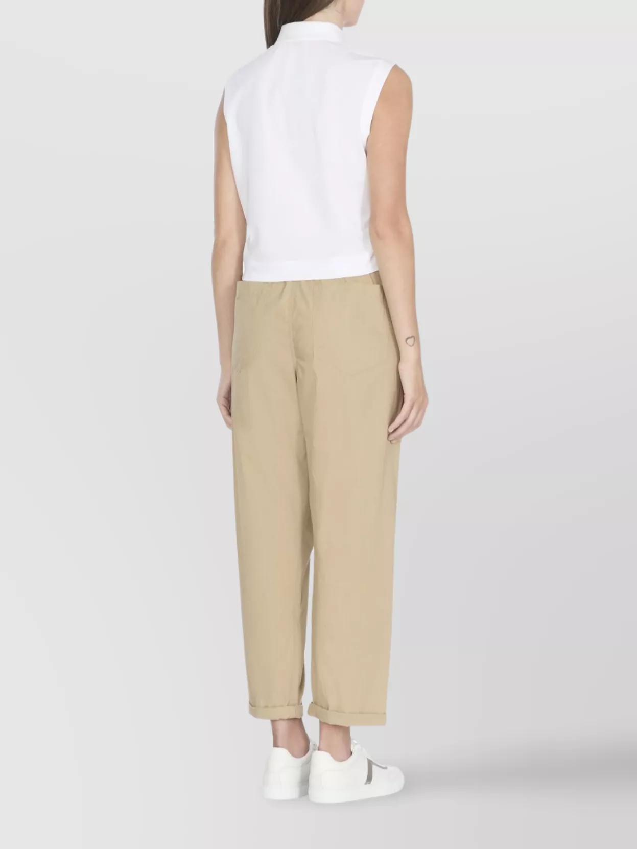 Brunello Cucinelli Cropped Sleeveless Polo Zip Detail
