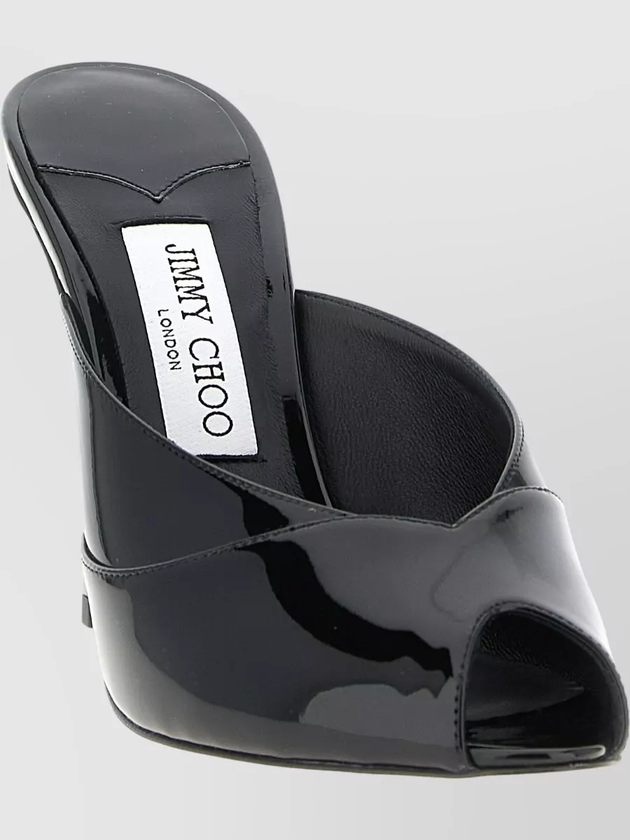 Jimmy Choo Brigitte Mule Sandals Patent Peep Toe