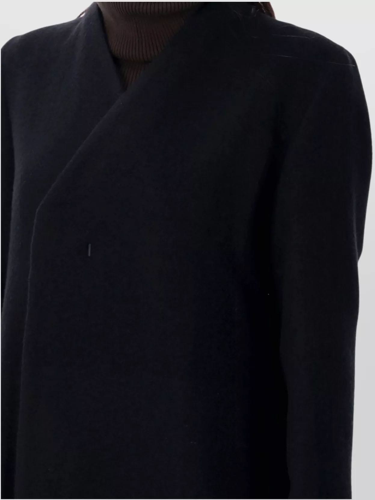 Rick Owens Long Coat Structured Back Vent In Black