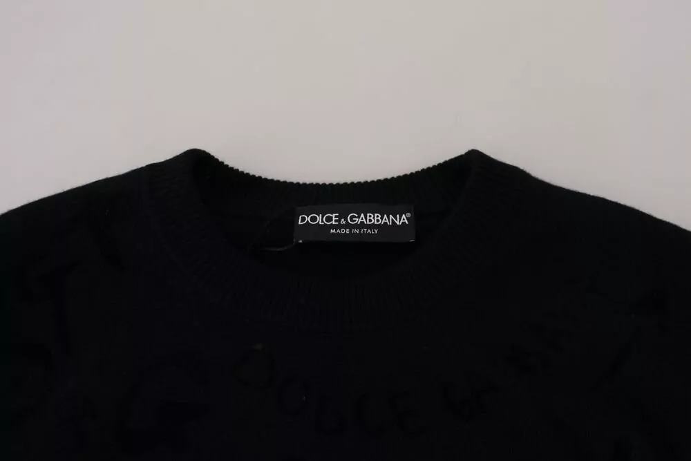 Dolce&Gabbana Wool Logo Pattern Crewneck Sweater