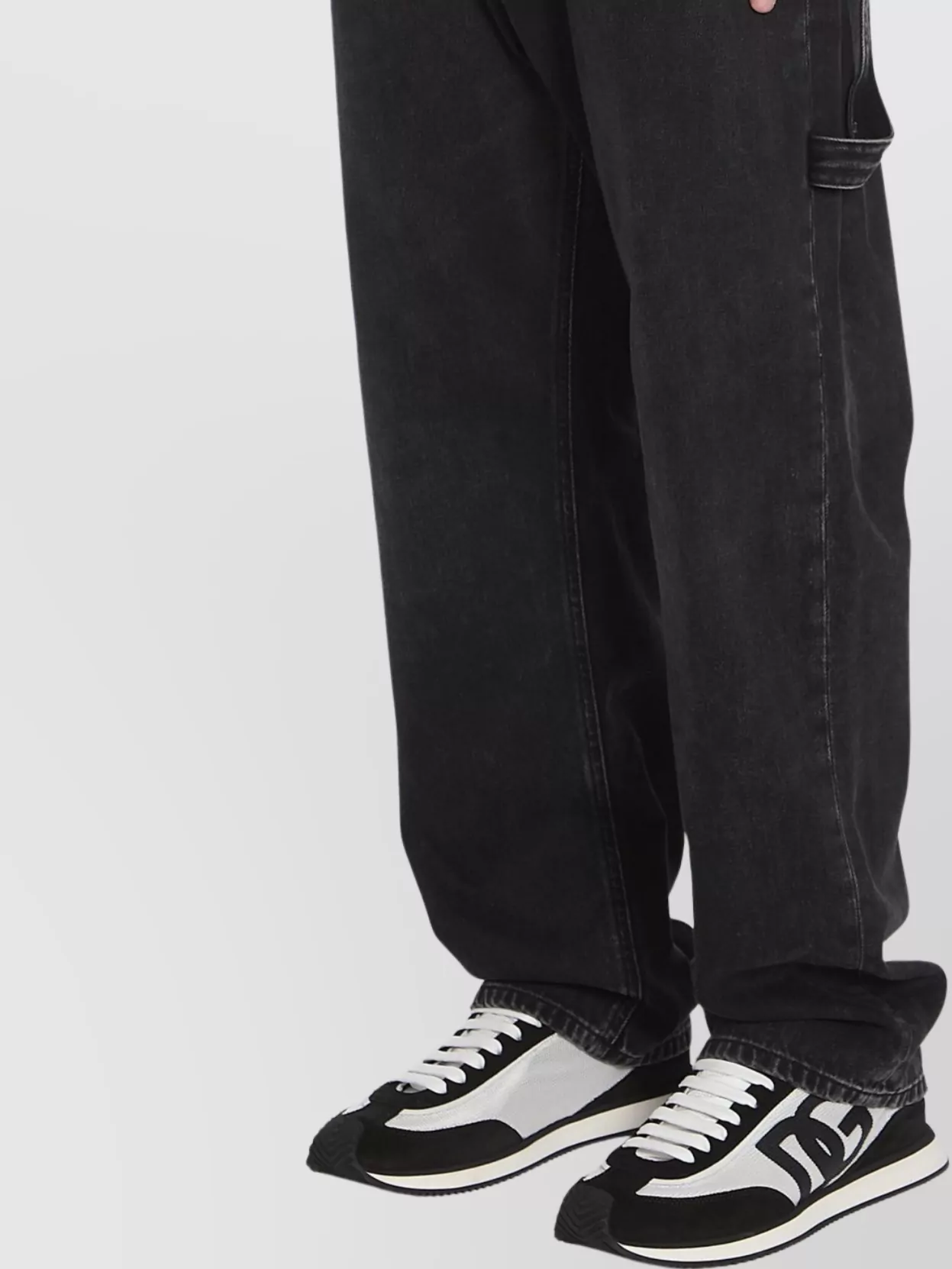 Dolce&Gabbana Wide Leg Cargo Jeans Strap