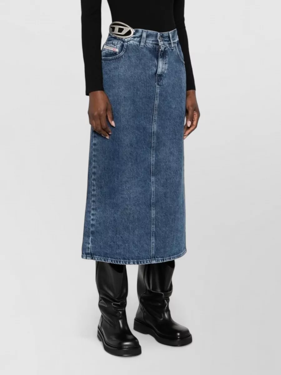 Diesel Midi Denim Skirt Five Pocket Design