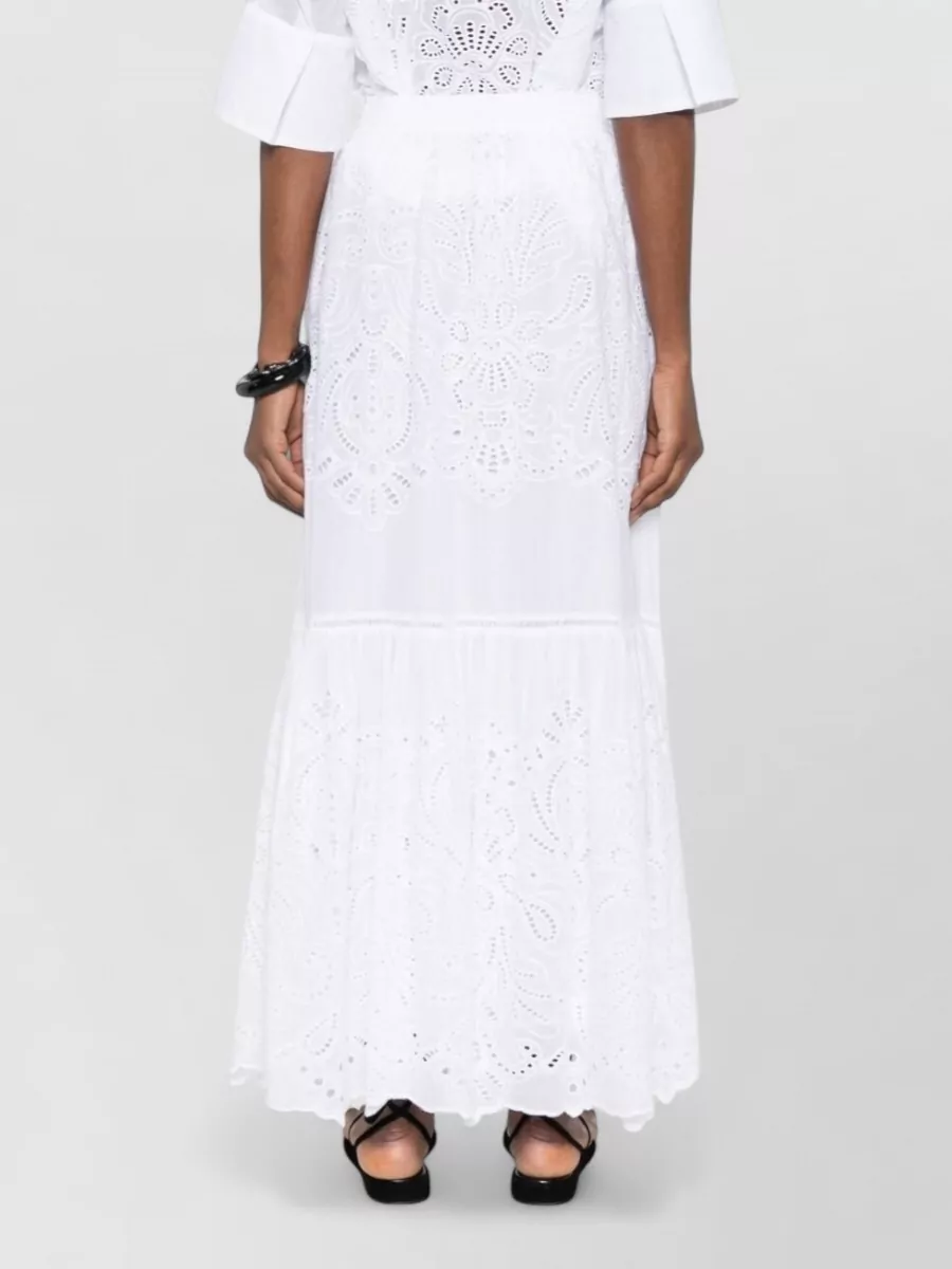 Ermanno Firenze Cotton Tiered Maxi Skirt