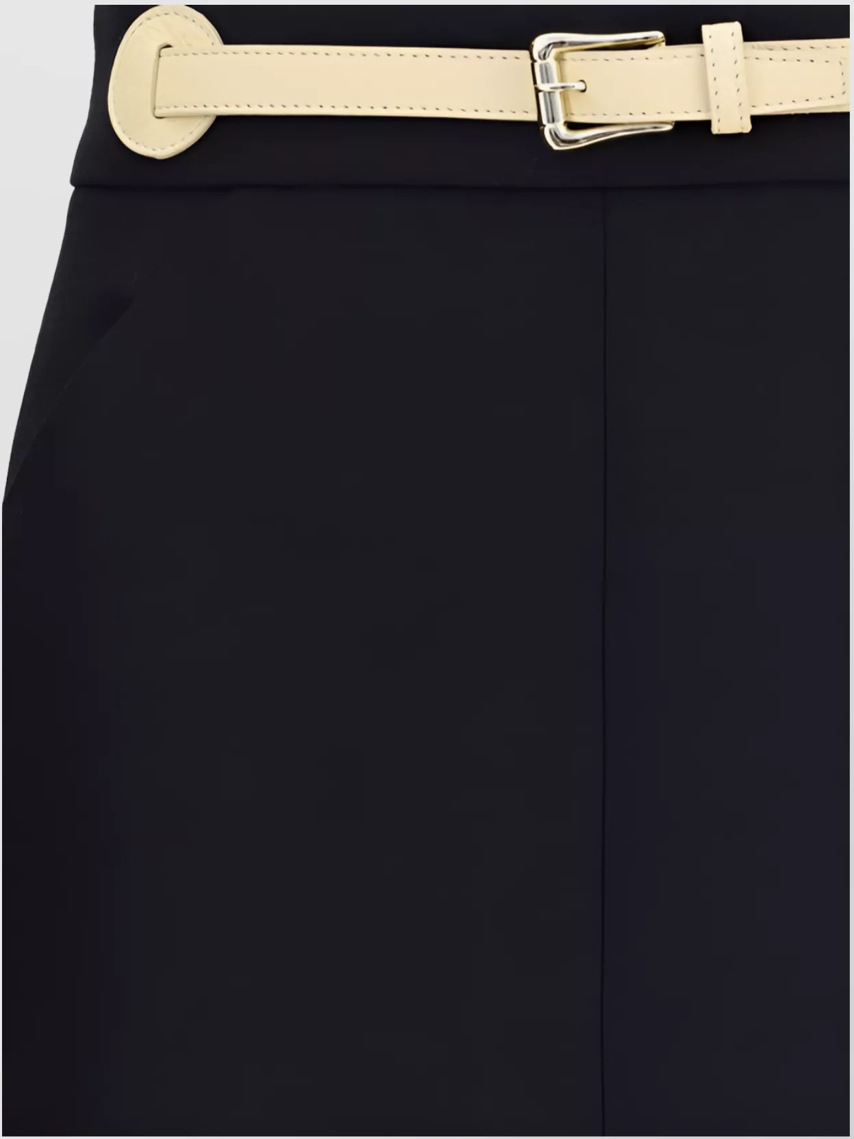 Valentino Leather Belted Midi Skirt