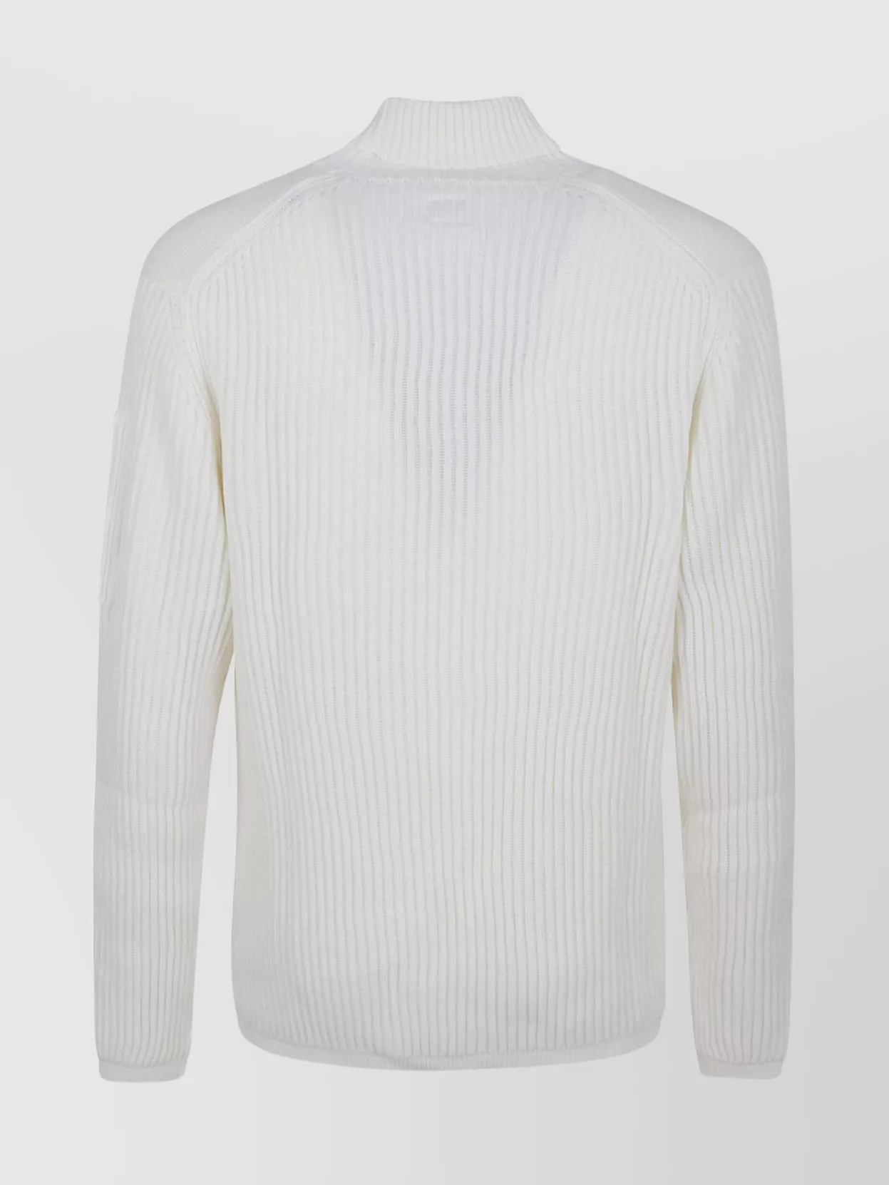 C.p. Company Turtleneck Knit Sweater Arm Pocket In White