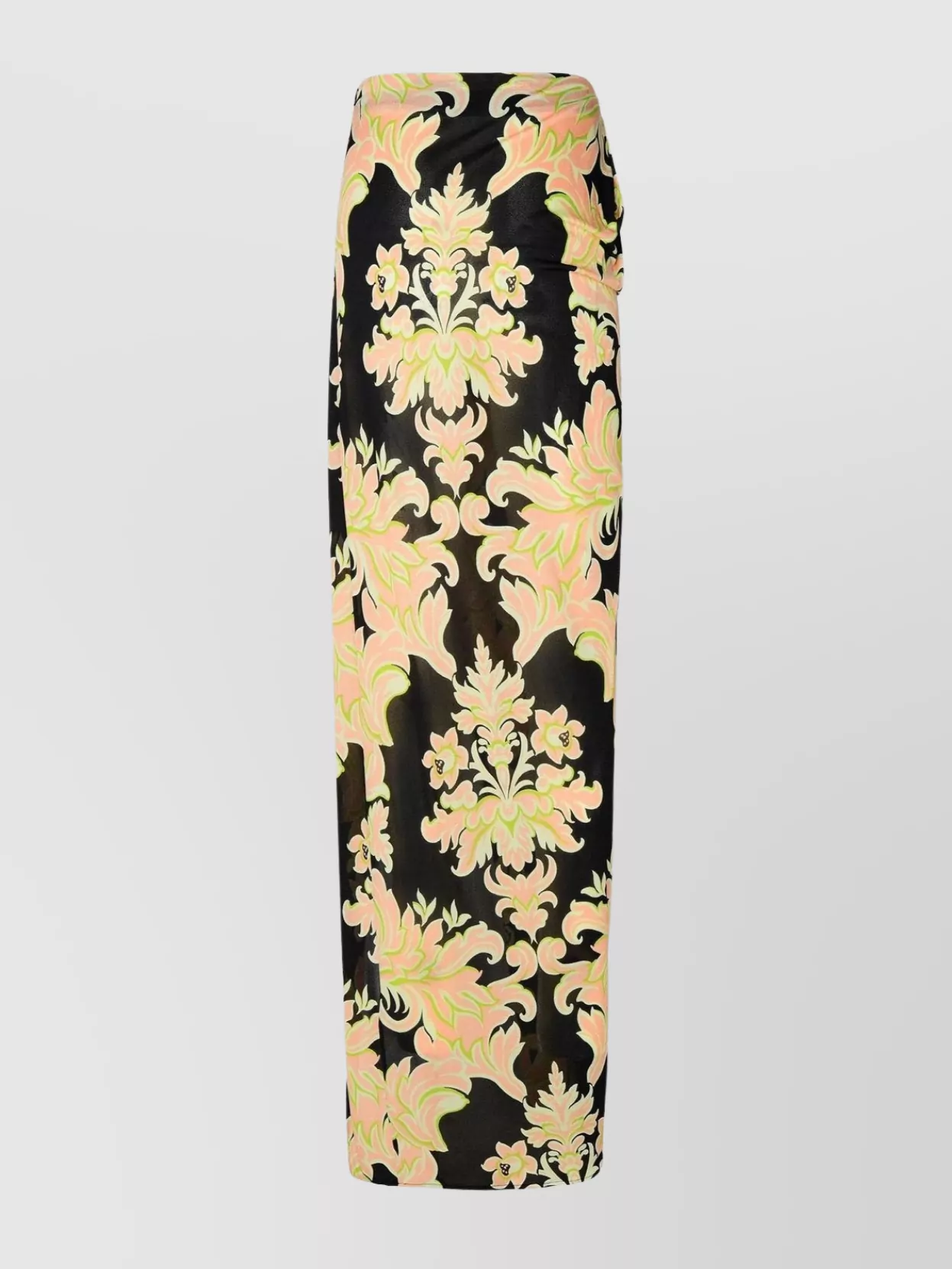Shop Etro Floral Pattern High Waist Side Slit Skirt