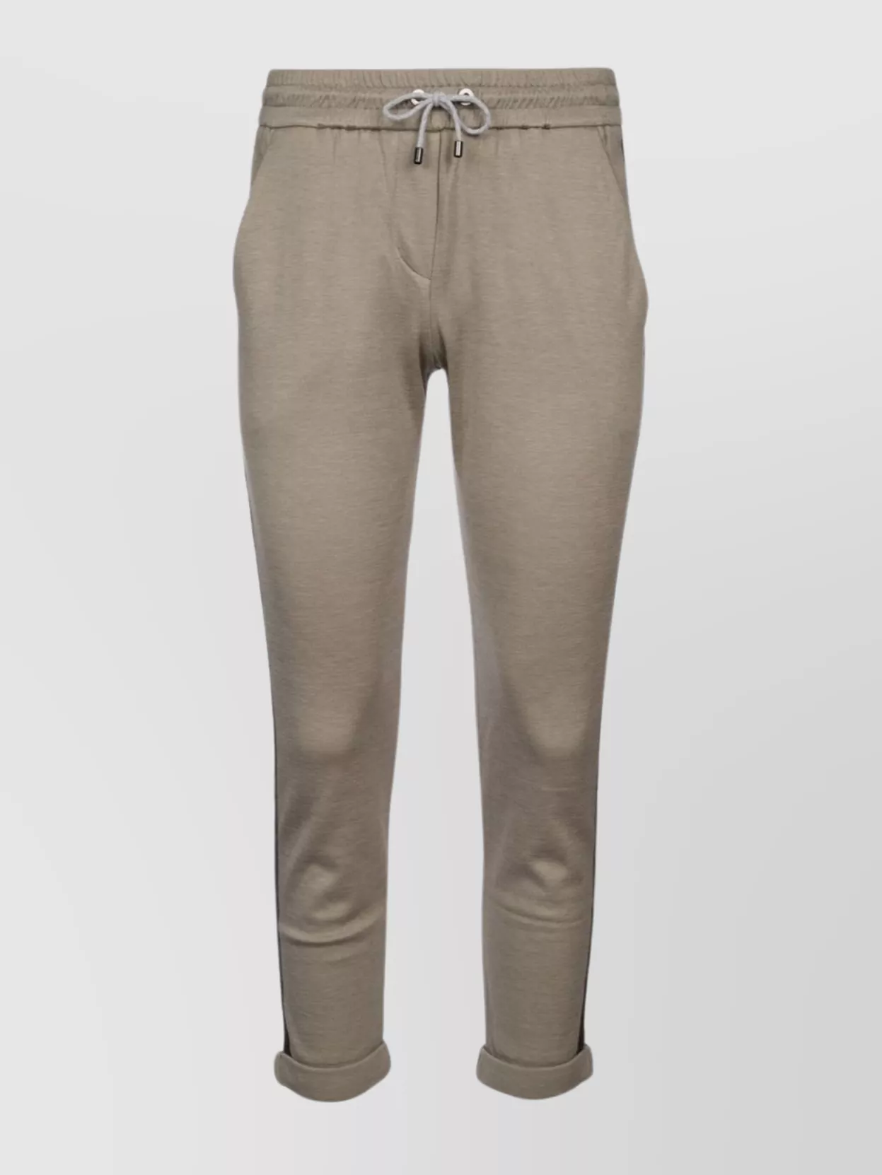 Shop Brunello Cucinelli Trousers With Back Pockets And Elastic Waistband