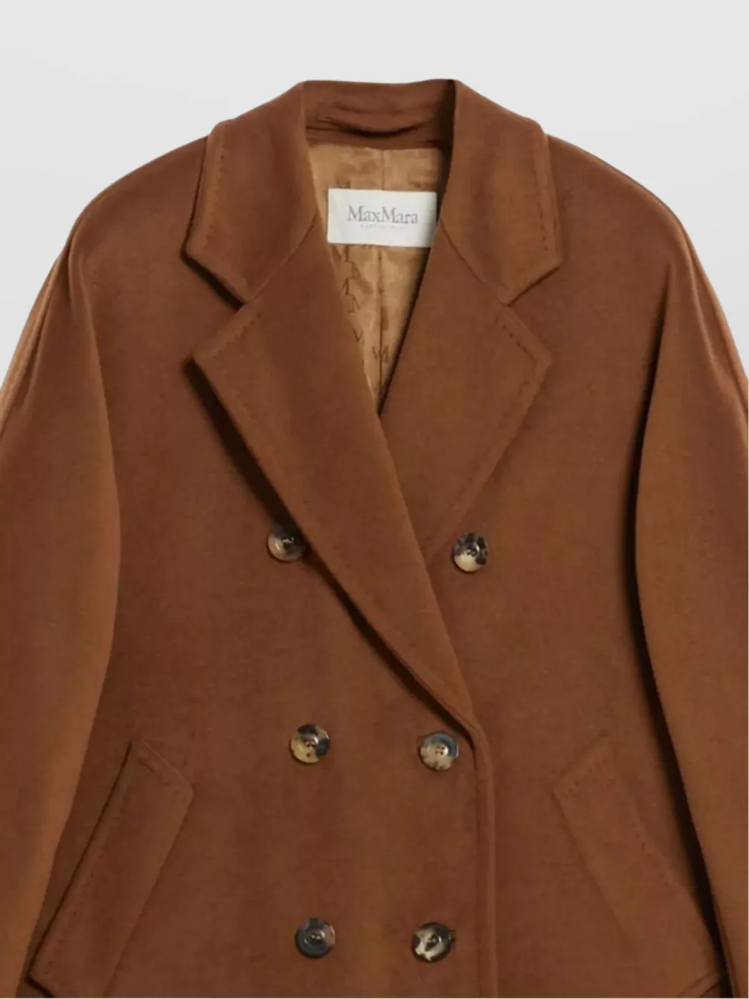 Max Mara Madame Double-breasted Wool Coat In Brown