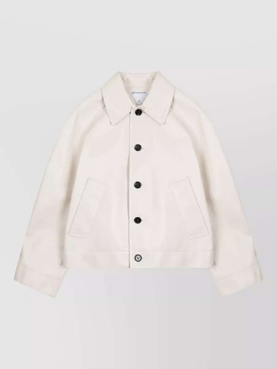 Bottega Veneta leather single breasted coat
