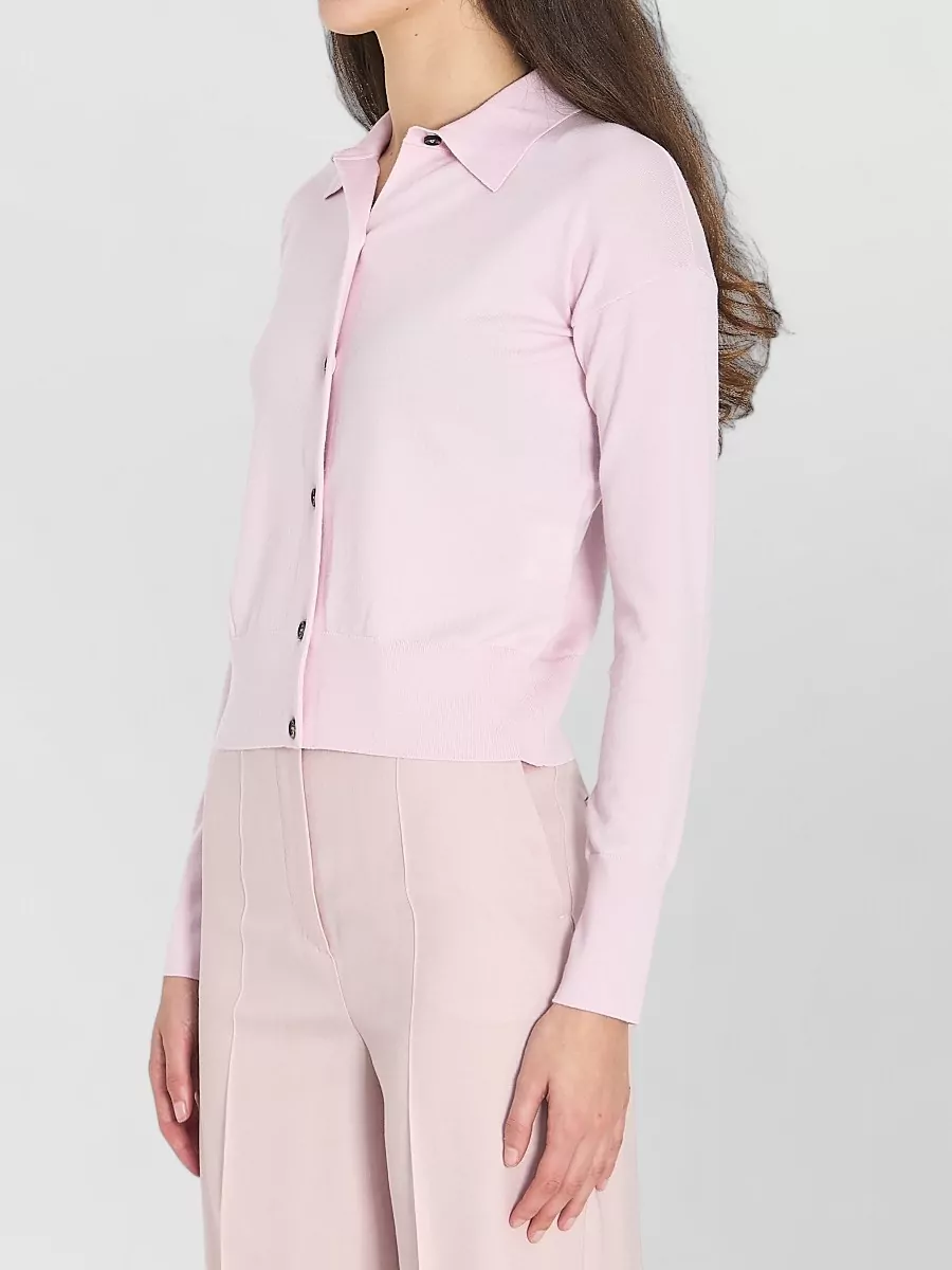 Max Mara Wool Slim-Fit Cropped Ribbed Cardigan