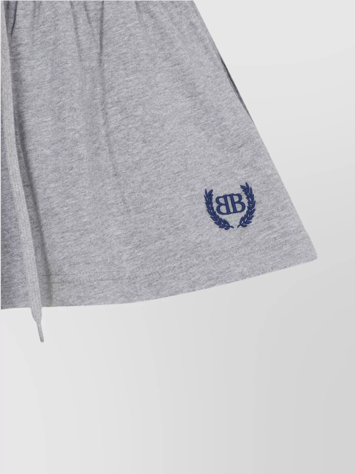 Balenciaga Grey Miniskirt With Logo Embroidery On The Front And Elastic Drawstring Waist In Cotton Woman