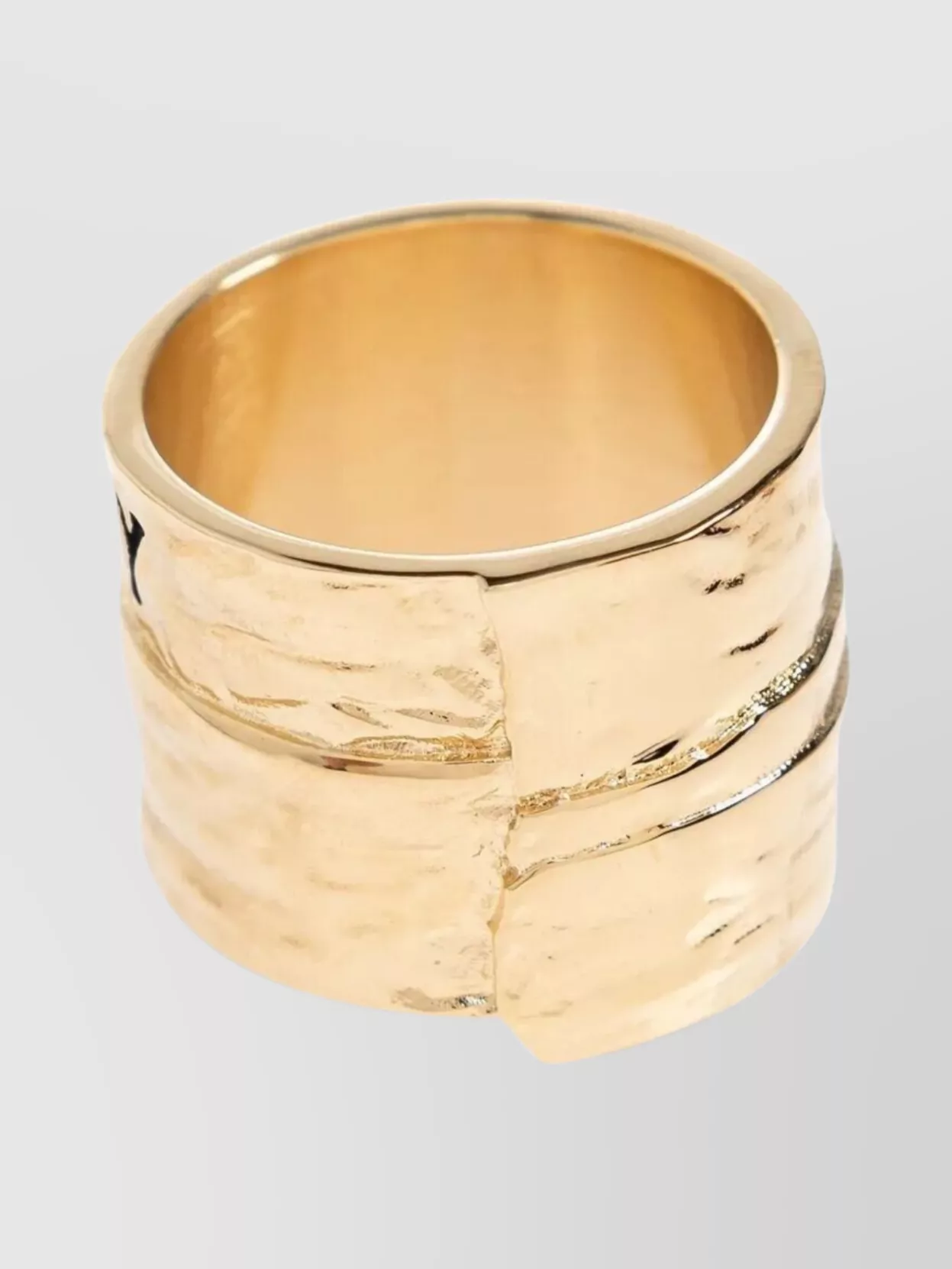 Givenchy Metal And Enamel Wide Band Ring