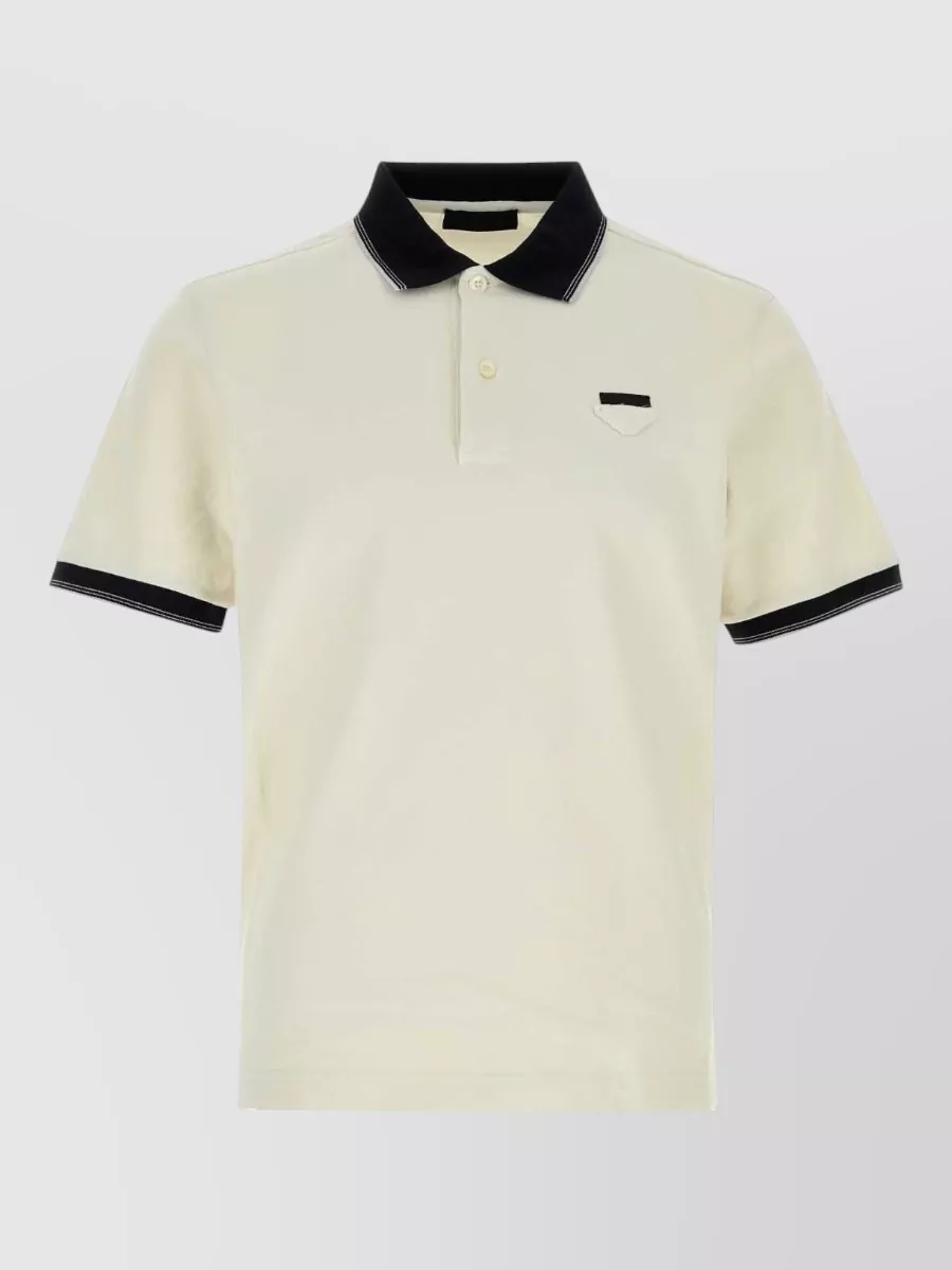 Prada striped cotton piqué polo shirt
